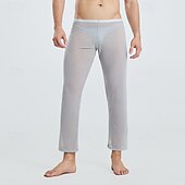 お買い得  メンズ下着-男性用 １枚 ベーシックパンティー 長袖アンダーシャツ メッシュ ポリエステル ソフト 快適 高通気性 平織り ミッドライズ ブルー ブラック