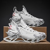 Χαμηλού Κόστους Ανδρικά Παπούτσια Τρεξίματος-Ανδρικά λευκά και γκρι αθλητικά αθλητικά παπούτσια - παπούτσια υψηλών επιδόσεων με αναπνεύσιμο σχεδιασμό για τρέξιμο, υπαίθριες δραστηριότητες και καθημερινή χρήση