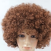 cheap Carnival Wigs-Carnival Wig 2026 Brown Curly Afro Short Synthetic Festival Wig Mardi Gras Parade Cosplay Costume Hair for Men