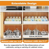 halpa Keittiön säilytysratkaisut-1 pakkaus ulosvedettävä kaappijärjestelijä ulosvedettävät liukuvat ruokakomeron hyllyt säilytykseen ilman rei'itystä keittiön alakaappien järjestämiseen, ruokakomeroon, kylpyhuoneeseen säädettävä