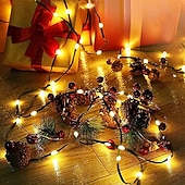 cheap Plug String Lights-Tree Decorative Lights Fairy String Lights Green PVC Copper Wire Lights Indoor and Outdoor Waterproof Courtyard Party Festival Wedding Decoration 8 Functions Low Voltage Plug in