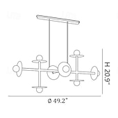 Недорогие Люстры-спутники-светодиодный подвесной светильник линейная люстра на 8 ламп 110-240 В