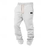cheap Joggers-Men's Waffle Sweatpants Joggers Trousers Casual Pants Drawstring Elastic Cuff Solid Color Comfort Full Length Daily Outdoor Streetwear Vacation Fashion Black White Micro-elastic