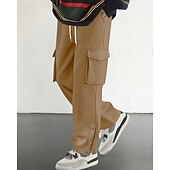 abordables Fret-Homme Jogging Cargo Joggings Pantalons Cordon de serrage Avec Poches Taille Élastique Uni Confort Quotidien Sport en Plein Air Mode Occasionnel Kaki Micro-Élastique