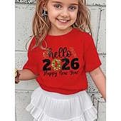 זול הומור שובב תלת-ממדי של נערה-חולצת טריקו לבנות למסיבת ראש השנה 2026 עם גרפיקה תלת מימדית, אותיות, שרוולים קצרים, הדפס תלת מימד, קיץ, אביב, ספורט, אופנתי, אופנת רחוב, ילדים 4-12 שנים, צווארון עגול, חוץ, קז'ואל, יומי, גזרה רגילה