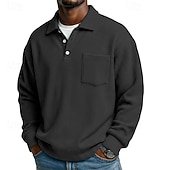 abordables Polo clásico para hombre-Hombre Camisa de Pana Con Texturas Casual Deportes Diseño Manga Larga Moda Básico Bloque de color Bolsillo Botones Otoño Primavera &amp; Otoño Otoño invierno Ajuste regular Negro Gris Azul Claro Azul