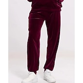 baratos moletons básicos-Homens Moletom Moletom com capuz e calças Conjunto de roupas Conjunto de moletons Capuz Ao ar livre Diário Esportes Com Cordão Bolsos Tecido Vermelho Vinho Preto Azul Royal Poliéster Roupas Esportivas