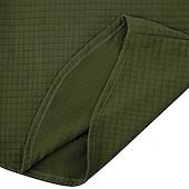 Недорогие Вафельная трикотажная футболка-Муж. Вафельный тройник Футболка Футболка с четвертью молнией Длинный рукав Воротник-стойка Осень Зима Весна &amp; осень Сплошной цвет Клетчатый Вязаная одежда Повседневные На каждый день Застегнуться