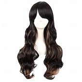 baratos Perucas de Carnaval-Peruca de Carnaval 2026 Vermelho Preta Azul Encaracolado Longo Peruca sintética para festivais Mardi Gras Parada Cabelo para fantasia de cosplay para Feminino