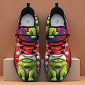 cheap Men's Sneakers-Fun Ugly Christmas Shoes Men's 3D Print Cartoon Character Design Graphic Sneakers with Festive Snowflake Design