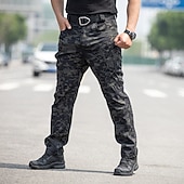 abordables Cargo Pants-Men's Cargo Pants Trousers Multi Pocket Solid Color Windproof Wearable Daily Outdoor Camping &amp; Hiking Streetwear Stylish Blue Camouflage khaki Micro-elastic