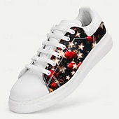 billiga Mäns julsandaler-Vita julskor för män med röda och guldfärgade ornament - snygga och bekväma skor för fester och högtider