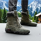 Χαμηλού Κόστους Χειμερινές και χιονισμένες μπότες-Ανδρικές αδιάβροχες μονωμένες χειμερινές μπότες - αντιολισθητικές ζεστές καπιτονέ μπότες χιονιού για υπαίθρια πεζοπορία και κρύο καιρό