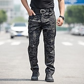 abordables Cargo Pants-Men's Cargo Pants Trousers Multi Pocket Solid Color Windproof Wearable Daily Outdoor Camping &amp; Hiking Streetwear Stylish Blue Camouflage khaki Micro-elastic