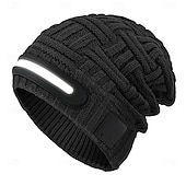 cheap Beanie Headphones-Knitted Headlight Hat New Outdoor LED Lighting Hat USB Rechargeable 1.5-3W Power Supply Battery Button Control Type-C Charging Suitable for Night Cycling and Running Headwe Valentine's Day Gift
