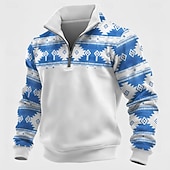 levne Vintage etnické mikiny-Pánské Etno Mikina Geleneksel Vintage Retro Stojáček Venkovní Práce Dar Vodní modrá Jezerní modrá Žlutá Rubínově červená Zip Podzim Zima Návrhář S M L XL XXL XXXL