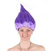 baratos Perucas de Carnaval-Peruca de Carnaval 2026 Rosa Vermelho Azul Liso Curto Peruca sintética para festivais Mardi Gras Parada Cabelo para fantasia de cosplay para Feminino