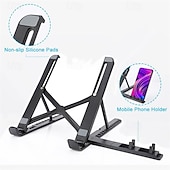 Недорогие Держатели для телефона-Подставка для ноутбука, съемная мобильная подставка для компьютера, эргономичная подставка/подъемник из АБС-пластика для стола с вентиляционным отверстием, совместимая со всеми ноутбуками