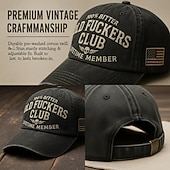  Vanhan f*ckers clubin vintage-lippalakki lahjaksi isälle, hauska retrohenkinen säädettävä hattu miehille ja naisille, isänmaallinen tyyli, mukava arkikäyttöön