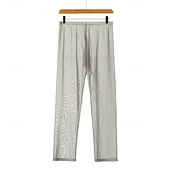 お買い得  メンズ下着-男性用 １枚 ベーシックパンティー 長袖アンダーシャツ メッシュ ポリエステル ソフト 快適 高通気性 平織り ミッドライズ ブルー ブラック