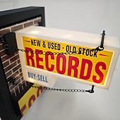 Недорогие Внутреннее освещение-Настенный светильник в стиле ретро для магазина пластинок, классический декор стены с виниловыми пластинками, светодиодный светильник в стиле ретро для комнаты, подарок коллекционеру пластинок для