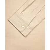 economico Camicie di lino-Per uomo Camicia Camicia di lino Camicia popover Camicia casual Camicia di cotone Semplice Vacanza Camicia hawaiana Nero Bianco Cachi Verde militare Manica Lunga Colletto alla coreana Primavera