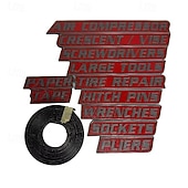 halpa Kodin tarvikkeet-12 kappaleen pakkaus magneettisia työkalupakkietikettejä, 3D-tulostettuja työkalupakkietikettejä, yleisiä työkalupakkien järjestelytarvikkeita, uudelleenkäytettäviä etikettejä teräksisille