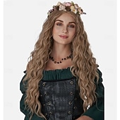 baratos Perucas Históricas-Peruca de fantasia de rainha donzela para adultos, ideal para festas de carnaval.