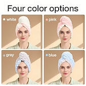 economico Gadget bagno-cuffia per capelli da donna con design a coda larga, autunno e inverno, extra large e spessa, asciugamano per capelli super assorbente ad asciugatura rapida, asciugamano per capelli in pile di