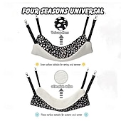 Χαμηλού Κόστους Κρεβάτια &amp; Κουβέρτες για Σκύλους-κομψή αιώρα γάτας με λεοπάρ μοτίβο - μαλακό βελούδινο κρεμαστό κρεβάτι για γάτες &amp;μικρά κατοικίδια - άνετα &amp;τάσεις