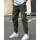 billiga Löparbyxor och tights-Herr Sportmjukisbyxor Casual joggingbyxor Militärbyxor Med fickor Underdelar Gym Fritids- Träningspass Höst vinter Gym Camping Träna Normal Sportkläder Sportkläder Solid färg Svart Kaki Armégrön
