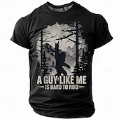 abordables T-shirts amusants pour hommes-Homme T-shirt Drôle Bigfoot Col rond Vêtement Tenue Impression 3D Extérieur Bureau Rue Manche Courte Mode Quotidien Classique