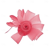 Недорогие Фасцинаторы-Аксессуары для волос Тюль  Перья Федора Свадьба Чаепитие Скачки коктейль Элегантный стиль Винтаж Простой С Пух Тюль Заставка Головной убор