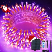 halpa Aurinkoenergiakäyttöinen-Ulkona aurinkosähkölaitteet IP44 vedenkestävä valostring sisä- ja ulkotiloissa piha terassi häät lomajuhla puu ilmapiirikoristelu valo USB-lataus kaukosäätimellä 10/20/30/50/100M