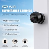 ieftine Camere Rețea IP Interior-Cameră de supraveghere Wi-Fi cu rezoluție HD 1080p, vedere nocturnă în infraroșu, capacități de detectare a mișcării și sunetului și vedere panoramică 360°.