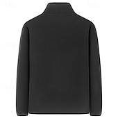 voordelige Sportjacket-Voor heren Winterjack Fleecejack Vrijetijdsjas Vakantie Dagelijks Thermisch Warm Zak Fleece Herfst winter Effen Modieus Streetwear Opstaand Normaal Zwart Rood Khaki Leger Groen Donkerblauw Jacks