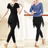 voordelige Sets en Eendelige Stukken-Dames Yoga-outfit Strakke legging met rok 2-delige workoutset Effen Kleur Sportoutfits Herfst Zwart Rood Modaal Dans Pilates Yoga Hoge taille Lichtgewicht Ademend Korte mouw Sport Sportkleding