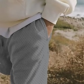 economico Pantaloncini casual-Per uomo Attivo Pantaloncini Pantaloncini casual Tasche A cordoncino Design elastico con coulisse Tinta unica Comfort Traspirante Breve Sportivo Informale Giornaliero Di tendenza Streetwear Nero