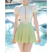 baratos Surfistas Tankinis &amp; Bikinis-Mulheres Anti Atrito Roupa de banho Roupa de Banho Roupa de Banho Preto Verde Proteção UV Compressão abdominal Surfe Canoagem Snorkeling Verão