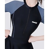 Χαμηλού Κόστους Rash Guards One Pieces-Γυναικεία Προστατευτικά Μαγιό Μαγιό Μαγιό Μαύρο Προστασία UV Έλεγχος κοιλιάς Σέρφινγκ Κανό Ψαροντούφεκο Καλοκαίρι