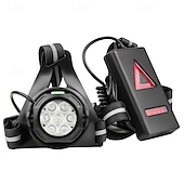 お買い得  キャンプ用ライトとランタン-胸部夜間ランニング ライト、ウェアラブル サイクリング ライト、LED マルチライト、屋外スポーツ用赤色ライト警告灯、USB 充電式ランニング ライト。