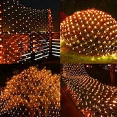 cheap Plug String Lights-Christmas Net Lights Connectable Waterproof String Light 8 Function Timer Remote Control Wedding Festival Party Atmosphere Decorative Lights Low Voltage Safe Plug in