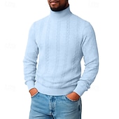 billiga Basic sweatshirts-Herr Jacquard Tröja Svart Vit Orange Kaki Grå Kinakrage Slät Strukturerad Sport &amp; Utomhus Ledigt Dagligen Streetwear Häftig Sportkläder Vår &amp; Höst Kläder Pull Tröjor