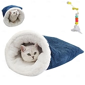 cheap Beds &amp; Hammocks-Cat Sleeping Bag Cat Sleeping Bag for Indoor Cats Cozy Winter Soft Plush Self Warm Kittens Indoor Sack 360Wrap Comfortable Pet Snuggle Sack for Cats