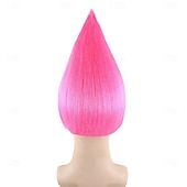 baratos Perucas de Carnaval-Peruca de Carnaval 2026 Rosa Vermelho Azul Liso Curto Peruca sintética para festivais Mardi Gras Parada Cabelo para fantasia de cosplay para Feminino
