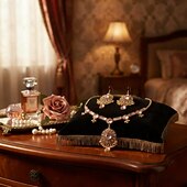 abordables Collier pour femme-Parure traditionnelle indienne de collier et boucles d&#039;oreilles ornée de pierres précieuses colorées et de perles - bijoux de mariée et de fête