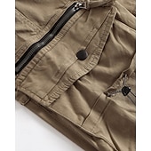 baratos Calças Cargo-Homens Calças Cargo Calças Bolso multi Tecido A Prova de Vento Vestível Comprimento total Ao ar livre Diário Acampar e Caminhar Roupa de rua à moda Exército verde Preto