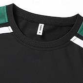economico Tute basic-Per uomo Maglia Tuta da Ginnastica Set di abiti Girocollo All'aperto Quotidiano Sportivo Coulisse Tasca Blocco di colori Bianco Verde militare Poliestere Abbigliamento sportivo Moda Streetwear
