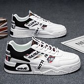 abordables Zapatillas Informales-Zapatillas deportivas blancas para hombre, diseño moderno con detalles de logotipo, zapatillas cómodas y elegantes para deportes, ropa informal y actividades al aire libre.