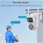 cheap Indoor IP Network Cameras-Outdoor Surveillance Camera 360 Pan-Tilt WiFi 4MP Full HD Audio/Visual Alarms &amp; Light Motion Detection IP66-Rated Night Vision 10x Zoom Two-Way Audio SD Card/Cloud Storage Super Easy Installation